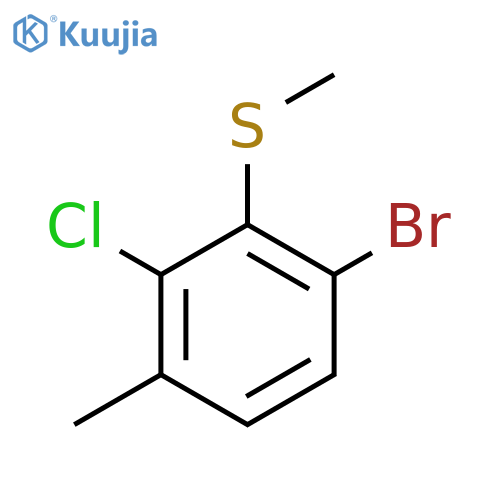 1-Bromo-3-chloro-4-methyl-2-(methylthio)benzene structure