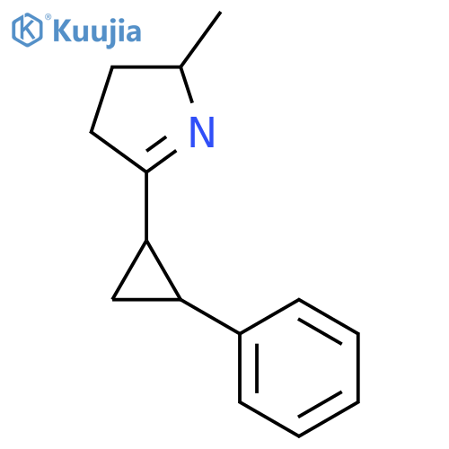 2H-Pyrrole, 3,4-dihydro-2-methyl-5-[(1R,2R)-2-phenylcyclopropyl]-, (2R)-rel- structure
