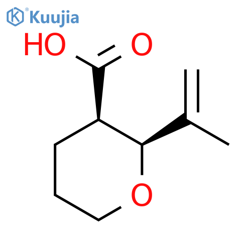 (2S,3R)-2-(prop-1-en-2-yl)oxane-3-carboxylic acid structure