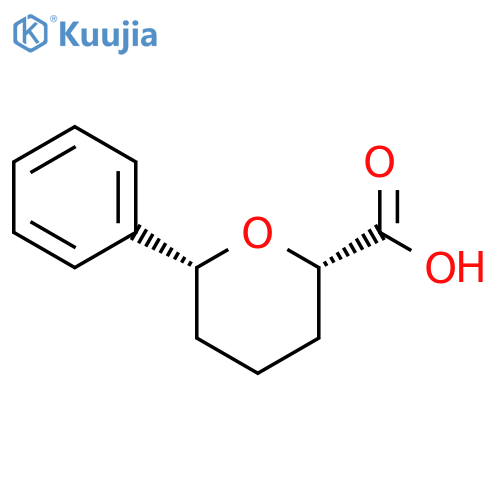 (2S,6R)-Tetrahydro-6-phenyl-2H-pyran-2-carboxylic acid structure