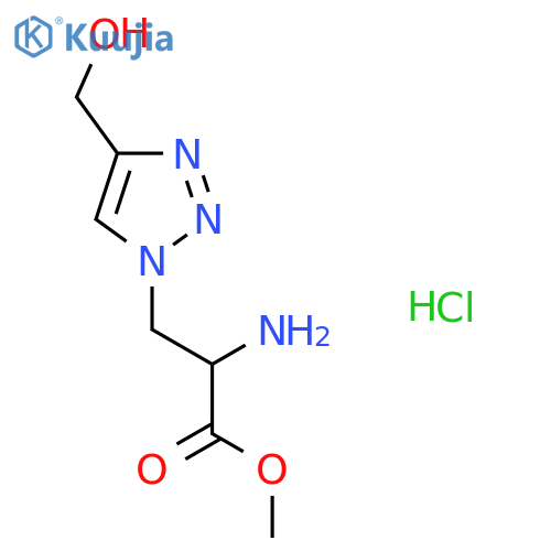 methyl 2-amino-3-(4-(hydroxymethyl)-1H-1,2,3-triazol-1-yl)propanoate hydrochloride structure