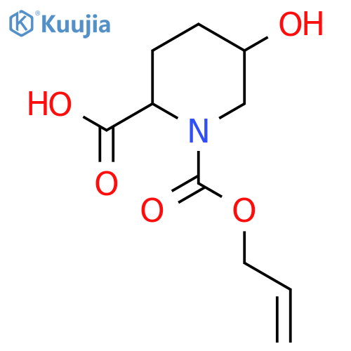 5-Hydroxy-1-[(prop-2-en-1-yloxy)carbonyl]piperidine-2-carboxylic acid structure