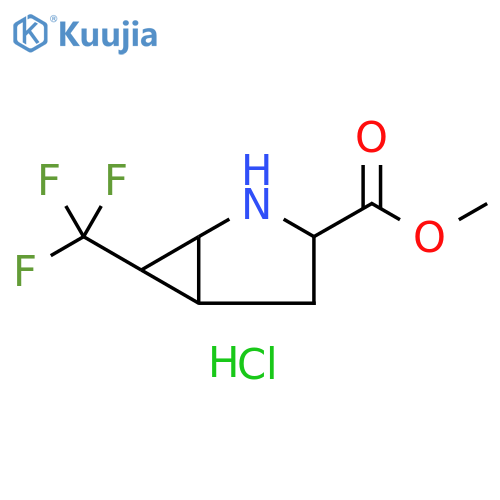 2-Azabicyclo[3.1.0]hexane-3-carboxylic acid, 6-(trifluoromethyl)-, methyl ester, hydrochloride (1:1) structure