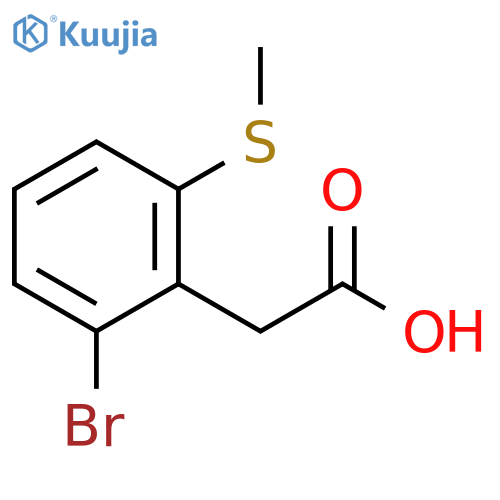 2-[2-bromo-6-(methylsulfanyl)phenyl]acetic acid structure