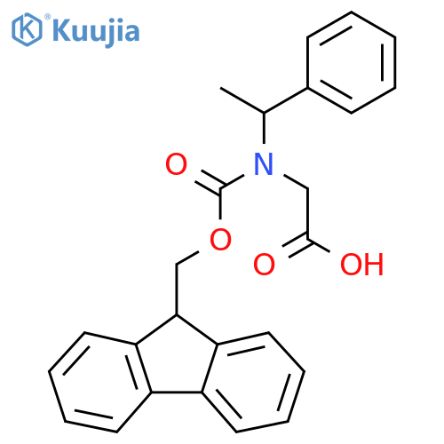 2-({[(9H-fluoren-9-yl)methoxy]carbonyl}(1-phenylethyl)amino)acetic acid structure