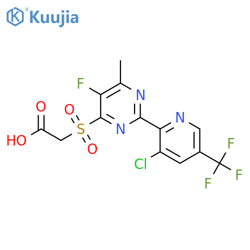 2-[2-[3-Chloro-5-(trifluoromethyl)pyridin-2-yl]-5-fluoro-6-methylpyrimidin-4-yl]sulfonylacetic acid structure