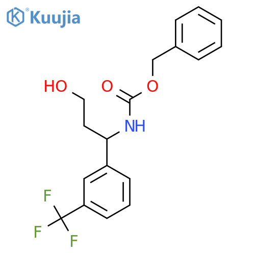 benzyl N-{3-hydroxy-1-[3-(trifluoromethyl)phenyl]propyl}carbamate structure