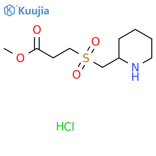 Methyl 3-[(piperidin-2-ylmethyl)sulfonyl]propanoate hydrochloride structure