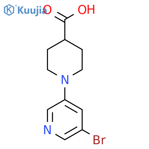 1-(5-Bromopyridin-3-yl)piperidine-4-carboxylic acid structure