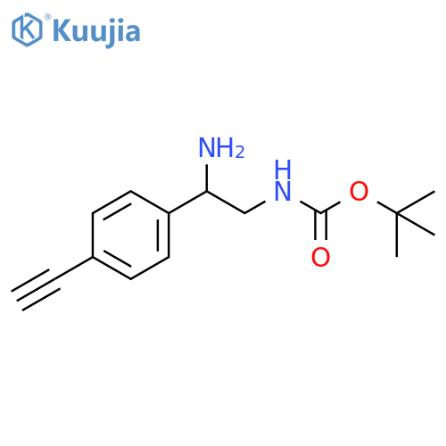 tert-butyl N-[2-amino-2-(4-ethynylphenyl)ethyl]carbamate structure