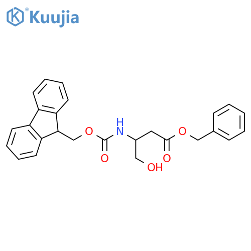 Butanoic acid, 3-[[(9H-fluoren-9-ylmethoxy)carbonyl]amino]-4-hydroxy-, phenylmethyl ester structure