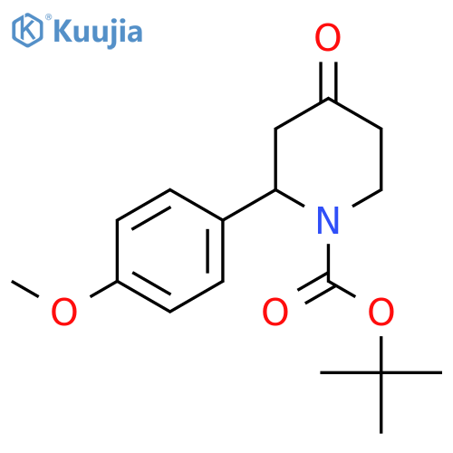 tert-Butyl 2-(4-methoxyphenyl)-4-oxopiperidine-1-carboxylate structure