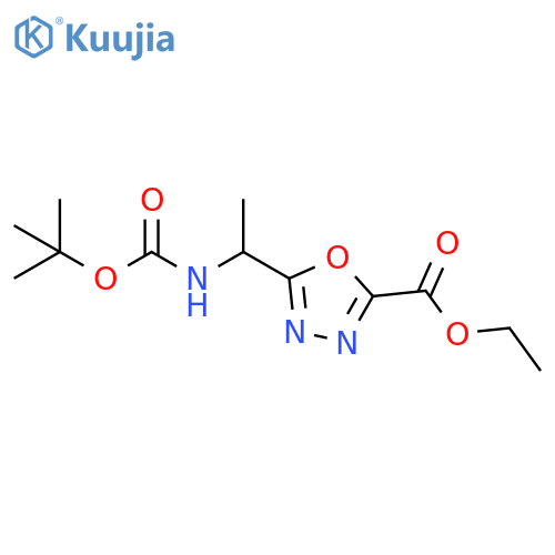 ethyl 5-(1-{[(tert-butoxy)carbonyl]amino}ethyl)-1,3,4-oxadiazole-2-carboxylate structure