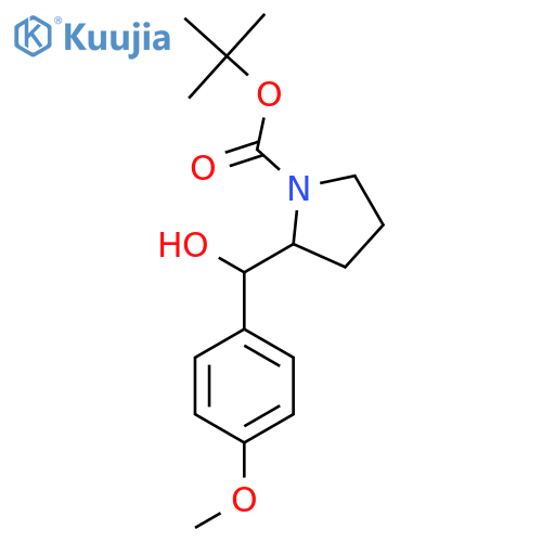 Tert-butyl 2-[hydroxy(4-methoxyphenyl)methyl]pyrrolidine-1-carboxylate structure