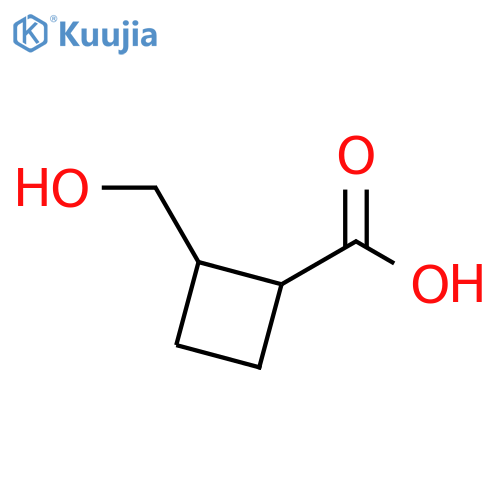 2-(hydroxymethyl)cyclobutanecarboxylic acid structure