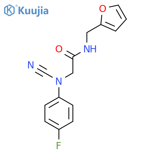 2-(N-Cyano-4-fluoroanilino)-N-(furan-2-ylmethyl)acetamide structure