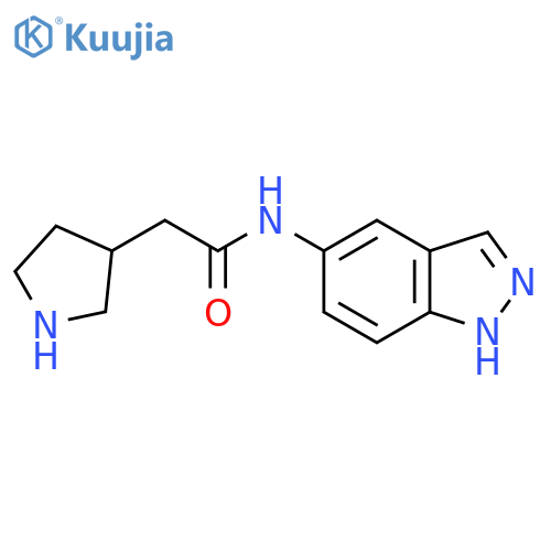 N-(1H-indazol-5-yl)-2-(pyrrolidin-3-yl)acetamide structure