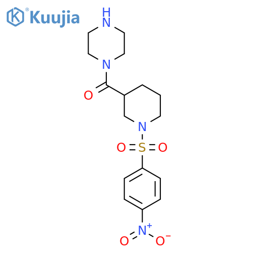 1-[1-(4-Nitrobenzenesulfonyl)piperidine-3-carbonyl]piperazine structure