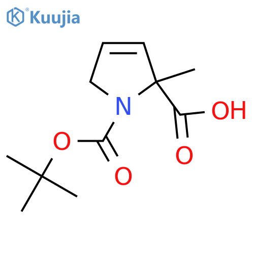 1-(tert-Butyloxycarbonyl)-2-methyl-3-pyrroline-2-carboxylic acid structure