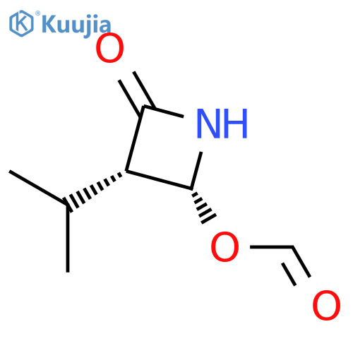 2-Azetidinone,4-(formyloxy)-3-(1-methylethyl)-, cis- (9CI) structure