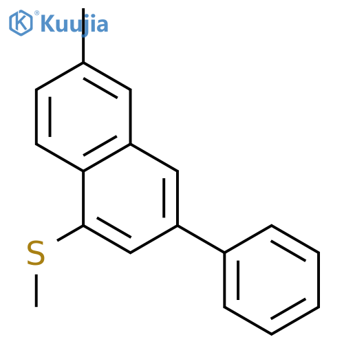 Naphthalene, 6-methyl-1-(methylthio)-3-phenyl- structure
