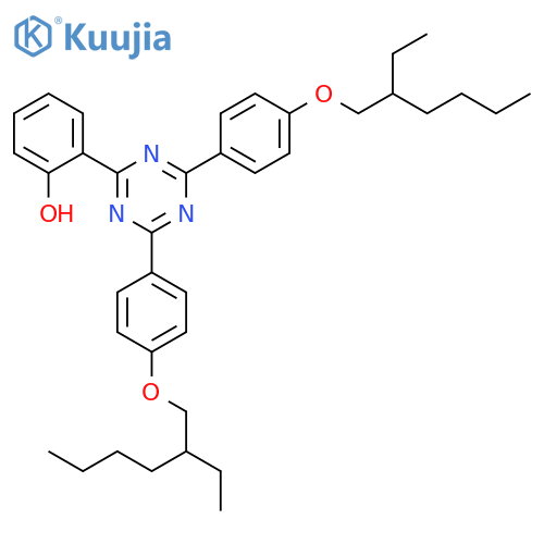 Phenol, 2-[4,6-bis[4-[(2-ethylhexyl)oxy]phenyl]-1,3,5-triazin-2-yl]- structure