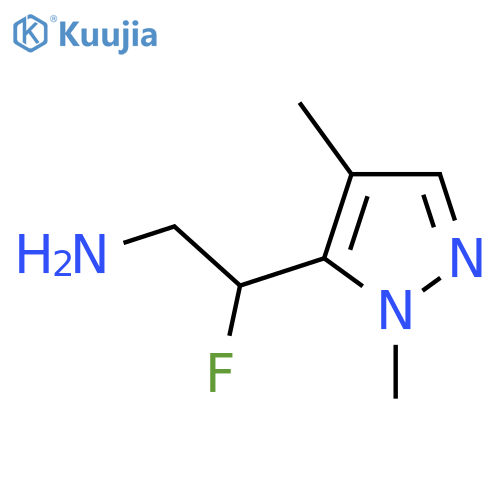 2-(1,4-Dimethyl-1h-pyrazol-5-yl)-2-fluoroethan-1-amine structure