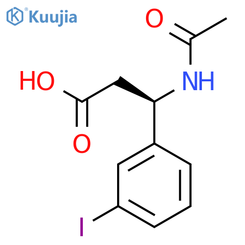 (3R)-3-acetamido-3-(3-iodophenyl)propanoic acid structure
