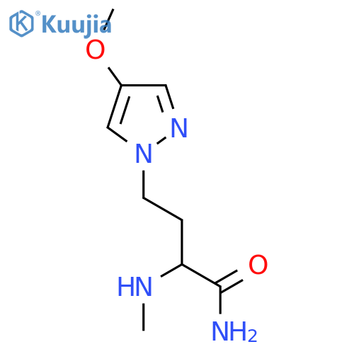 4-(4-methoxy-1H-pyrazol-1-yl)-2-(methylamino)butanamide structure