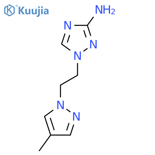 1-[2-(4-Methyl-1H-pyrazol-1-yl)ethyl]-1H-1,2,4-triazol-3-amine structure