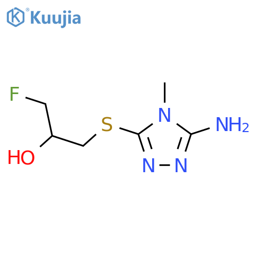 1-[(5-amino-4-methyl-4H-1,2,4-triazol-3-yl)sulfanyl]-3-fluoropropan-2-ol structure