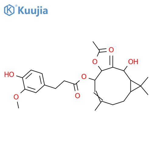 1(10),4(15)-Bicyclogermacradiene-2,3,5-triol; (1(10)E,2α,3α,5β)-form, 2-(3-(4-Hydroxy-3-methoxyphenyl)propanoyl), 3-Ac structure