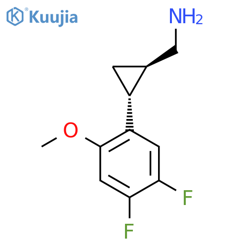 rac-[(1R,2R)-2-(4,5-difluoro-2-methoxyphenyl)cyclopropyl]methanamine structure