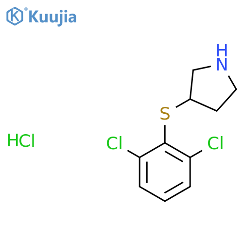 3-[(2,6-Dichlorophenyl)sulfanyl]pyrrolidine hydrochloride structure