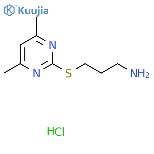 3-((4,6-Dimethylpyrimidin-2-yl)thio)propan-1-amine hydrochloride structure