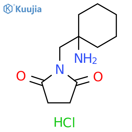 2,5-Pyrrolidinedione, 1-[(1-aminocyclohexyl)methyl]-, hydrochloride (1:1) structure