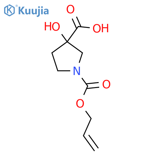 3-hydroxy-1-(prop-2-en-1-yloxy)carbonylpyrrolidine-3-carboxylic acid structure