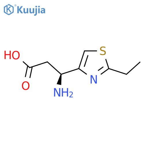 (3S)-3-amino-3-(2-ethyl-1,3-thiazol-4-yl)propanoic acid structure