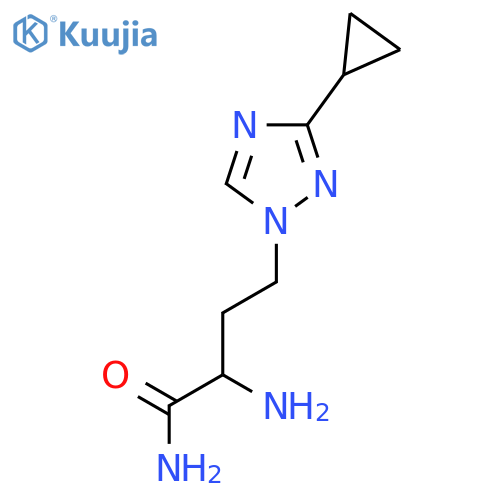 2-amino-4-(3-cyclopropyl-1H-1,2,4-triazol-1-yl)butanamide structure