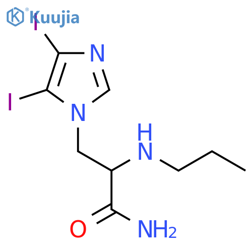 3-(4,5-diiodo-1H-imidazol-1-yl)-2-(propylamino)propanamide structure