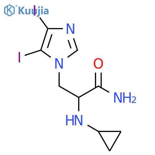 2-(cyclopropylamino)-3-(4,5-diiodo-1H-imidazol-1-yl)propanamide structure