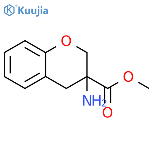 2H-1-Benzopyran-3-carboxylic acid, 3-amino-3,4-dihydro-, methyl ester structure