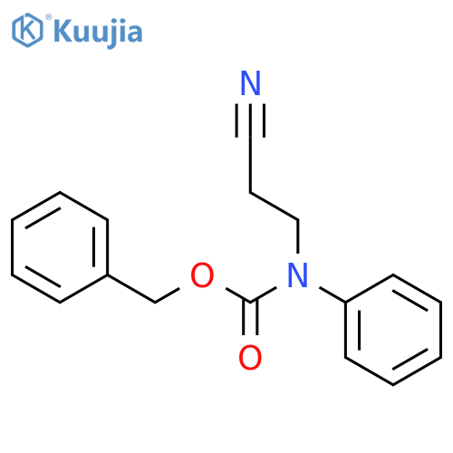 benzyl N-(2-cyanoethyl)-N-phenylcarbamate structure