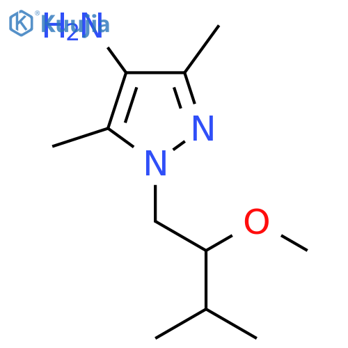 1-(2-methoxy-3-methylbutyl)-3,5-dimethyl-1H-pyrazol-4-amine structure