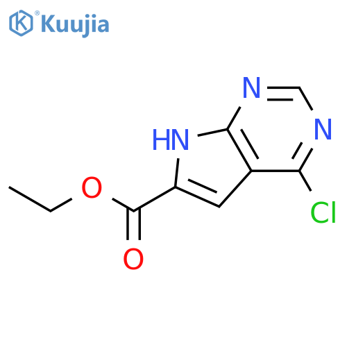 Ethyl 4-chloro-7H-pyrrolo[2,3-d]pyrimidine-6-carboxylate structure