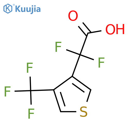 2,2-Difluoro-2-[4-(trifluoromethyl)thiophen-3-yl]acetic acid structure