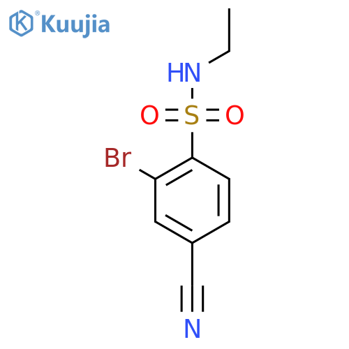 2-bromo-4-cyano-N-ethylbenzene-1-sulfonamide structure