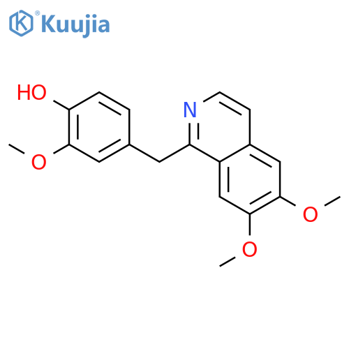 Phenol,4-[(6,7-dimethoxy-1-isoquinolinyl)methyl]-2-methoxy- structure
