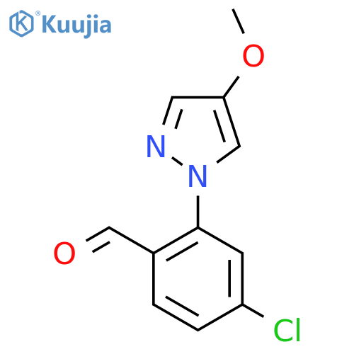 4-chloro-2-(4-methoxy-1H-pyrazol-1-yl)benzaldehyde structure