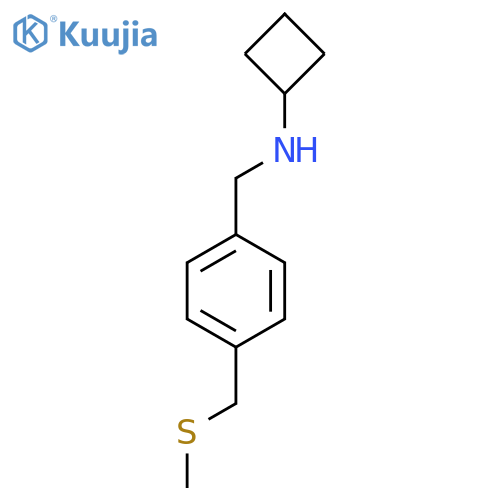 N-({4-[(methylsulfanyl)methyl]phenyl}methyl)cyclobutanamine structure